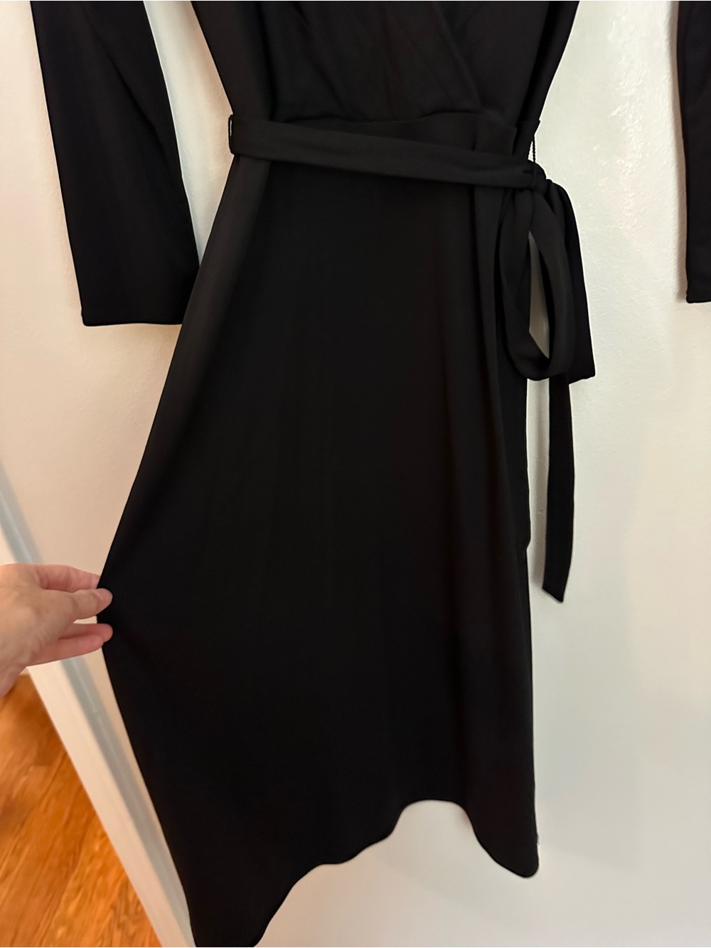 Loft Long Sleeve Midi Wrap Dress Size 0 Like New - Picture 3 of 10
